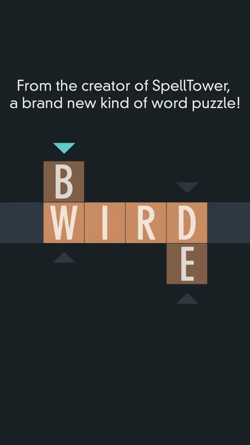 Typeshift screenshot showing columns of letter tiles shifted to spell a word across the middle row
