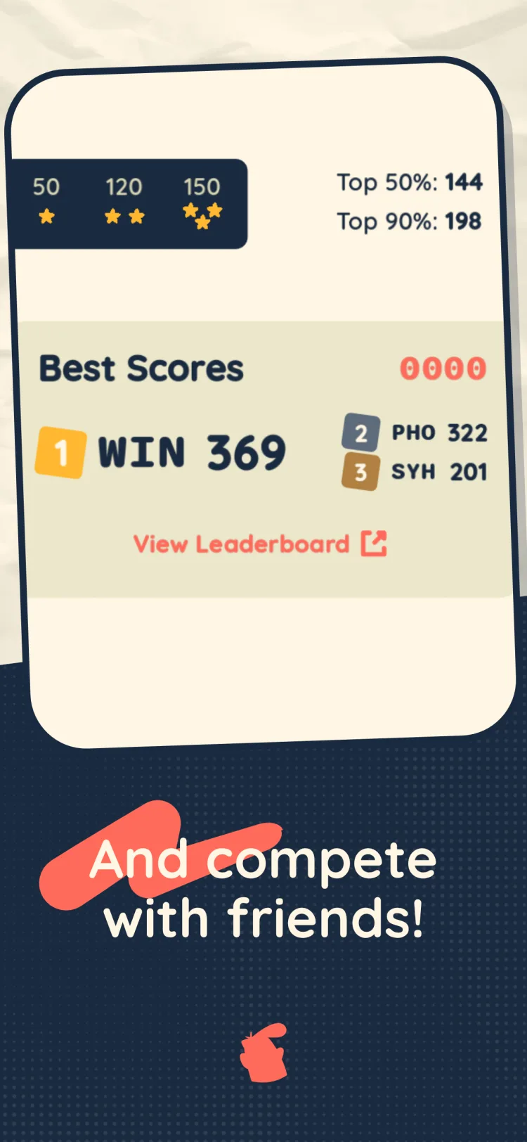 Everything Must Word screenshot - global and private leaderboards